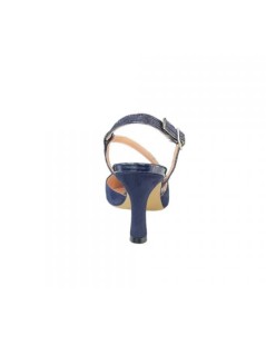 Vernissage Slingback Punta Tacco Medio Camoscio Lurex Blu