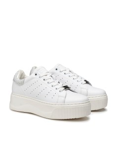 Cult perry 3162 sneakers platform lacci strass bianco