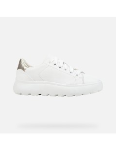Geox Sneakers Spherica Fondo Medio Colletto Oro Bianco