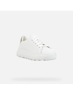 Geox Sneakers Spherica Fondo Medio Colletto Oro Bianco