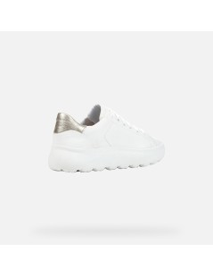 Geox Sneakers Spherica Fondo Medio Colletto Oro Bianco