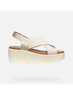 Geox XAND Fascia Incrocio Tallone Laminato con Elastico Sabbia Oro