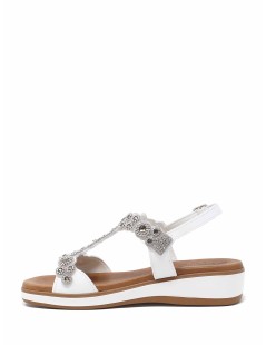 Susimoda Sandalo Gel Doppia T Strass Bianco Argento