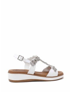 Susimoda Sandalo Gel Doppia T Strass Bianco Argento