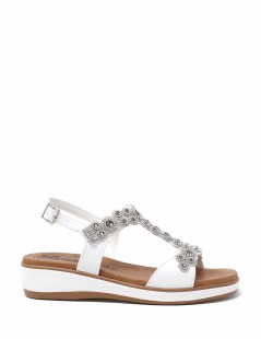 Susimoda Sandalo Gel Doppia T Strass Bianco Argento