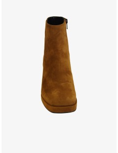 Noa Tronchetto Platform Tacco Squadrato Fasciato Camoscio Brandy