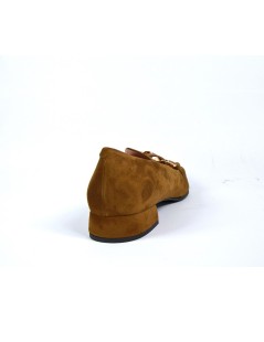 MOT-Clè Mocassino a Punta Tacco Basso Camoscio Espresso