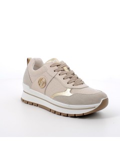 IGI &Co Sneakers Zeppa Lurex  Punta Retro Camoscio Accessorio Beige