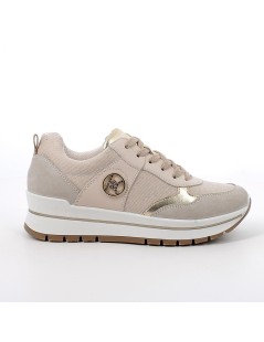 IGI &Co Sneakers Zeppa Lurex  Punta Retro Camoscio Accessorio Beige