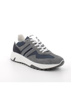 IGI &Co Sneakers Zeppa Alta Tessuto e Camoscio Multi Blu
