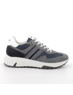 IGI &Co Sneakers Zeppa Alta Tessuto e Camoscio Multi Blu