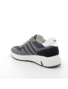 IGI &Co Sneakers Zeppa Alta Tessuto e Camoscio Multi Blu