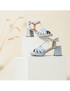 Le Gazzelle Sandalo Tacco Medio Plateau Fascette T Cielo