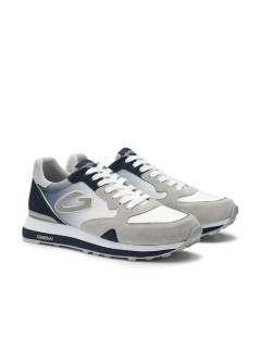 Guardiani Sneakers  Sfumata Logo G  Punta Retro Camoscio Blu Scuro