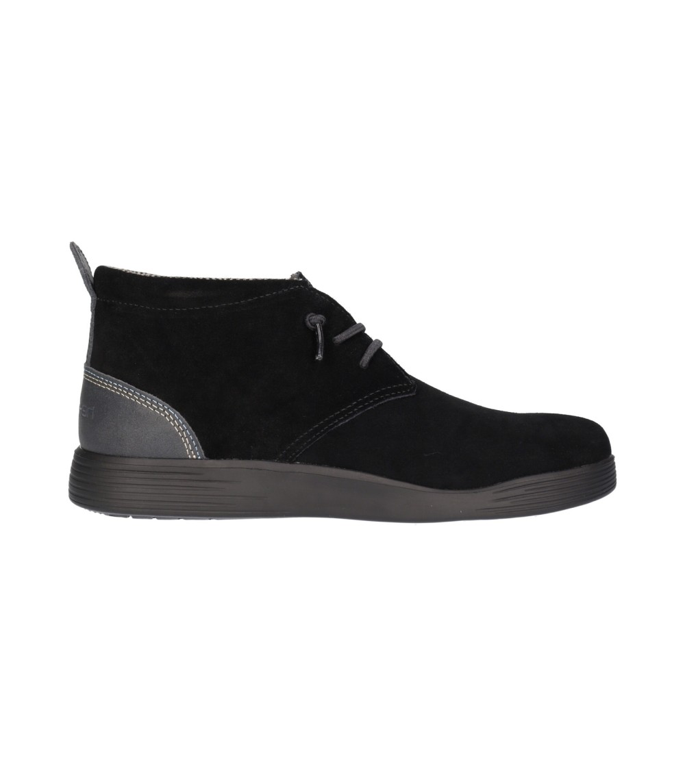 Hey Dude Polacchine Uomo Jo Suede Laccio Elastico Jet Nero
