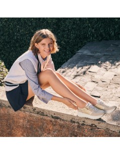 IGI &Co Sneakers Zeppa Tomaia Intreccio Oro Zip Laterale Beige