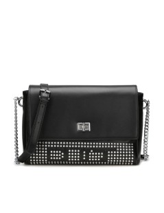 Cult Borsa a Tracolla Pelle e Catena con Brillanti Nero