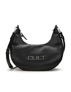Cult Borsa a Spalla Chiusura Zip Logo Metallo Nero