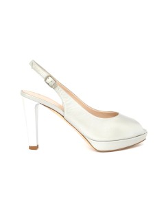 Angelo Giannini Sandalo Spuntato Plateau Tacco Alto Silver