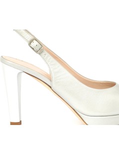 Angelo Giannini Sandalo Spuntato Plateau Tacco Alto Silver