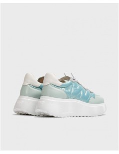 Wonders Sneakers Zeppa Alta Nylon e Pelle Acqua