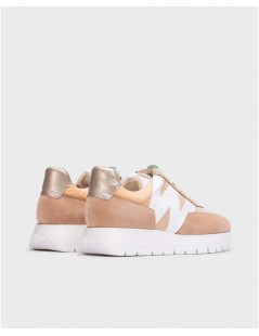 Wonders Camoscio Nylon Logo Latererale Lacci Elastici Multicolor Sabbia