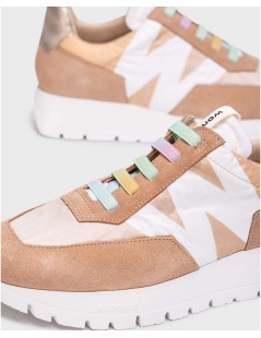 Wonders Camoscio Nylon Logo Latererale Lacci Elastici Multicolor Sabbia