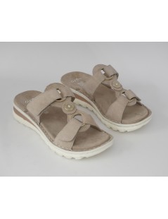 Ara Shoes Ciabatta Doppio T Velcro Plantare Camoscio Sabbia