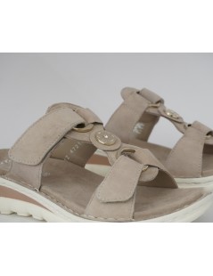 Ara Shoes Ciabatta Doppio T Velcro Plantare Camoscio Sabbia