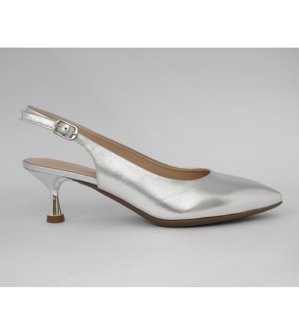 Angelo Giannini Slingback Tacco Medio Spillo Punta Argento
