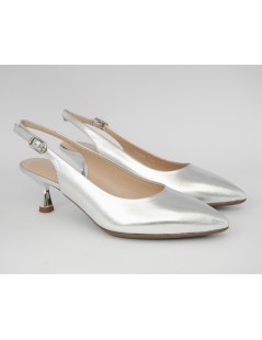 Angelo Giannini Slingback Tacco Medio Spillo Punta Argento