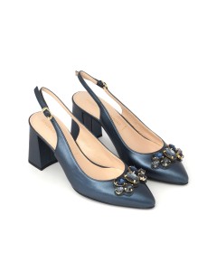 Angelo Giannini Slingback Tacco Medio Accessori Laminato Blu