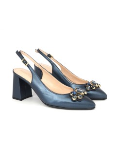 Angelo Giannini Slingback Tacco Medio Accessori Laminato Blu
