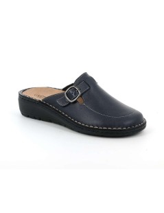 Grunland Ciabatta Donna Plantare Estraibile Fibbietta Pelle Blu