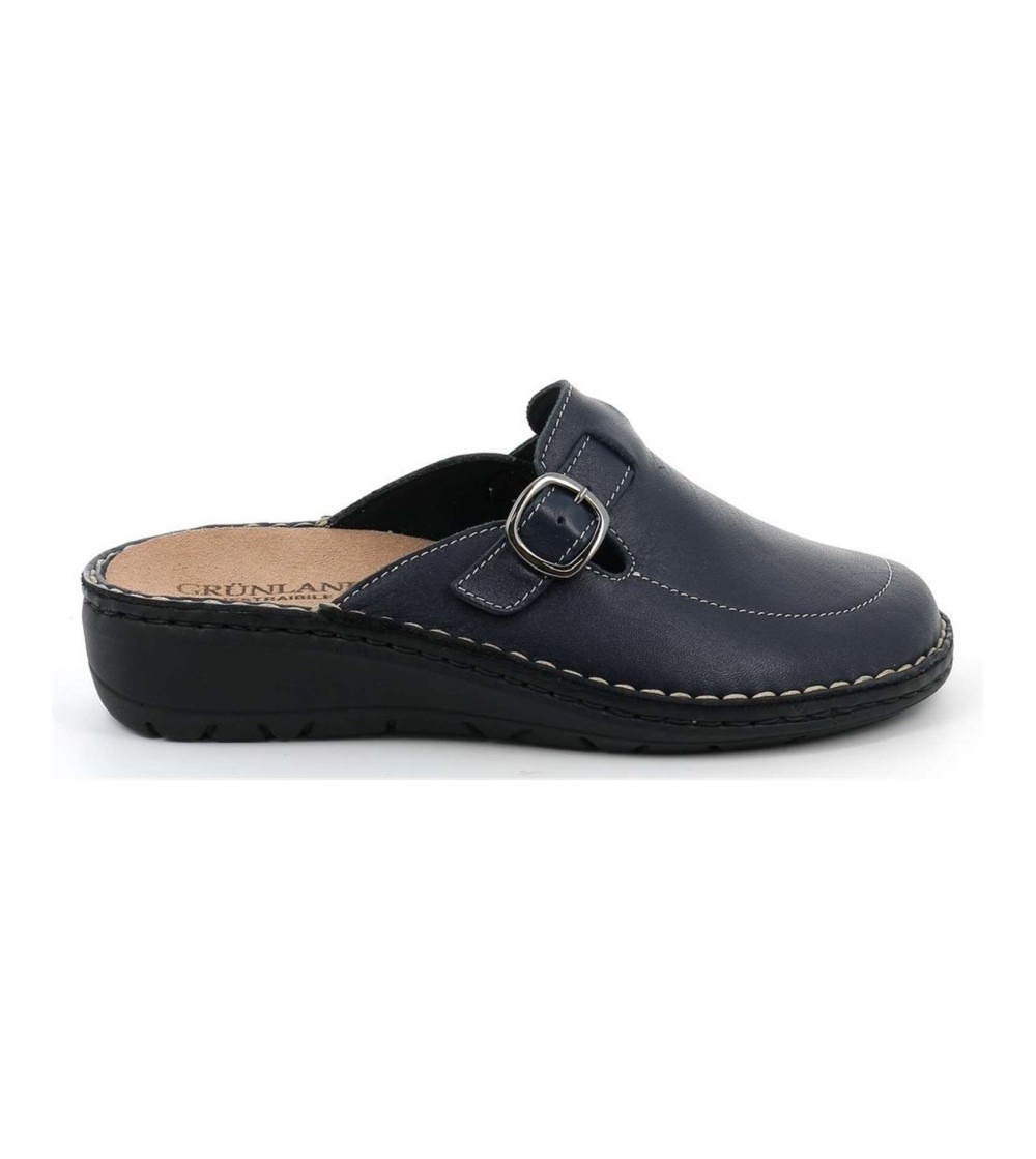 Grunland Ciabatta Donna Plantare Estraibile Fibbietta Pelle Blu
