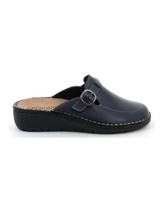 Grunland Ciabatta Donna Plantare Estraibile Fibbietta Pelle Blu