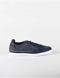 Geox Sneakers Uomo Walee Tela e Camoscio Effetto Jeans Blu