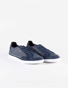 Geox Sneakers Uomo Walee Tela e Camoscio Effetto Jeans Blu