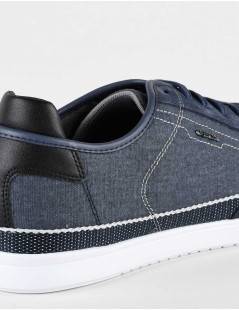 Geox Sneakers Uomo Walee Tela e Camoscio Effetto Jeans Blu