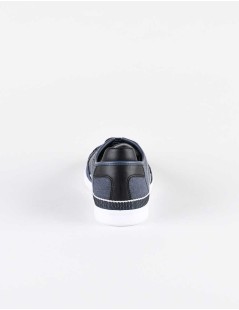 Geox Sneakers Uomo Walee Tela e Camoscio Effetto Jeans Blu