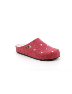 Grunland Ciabatta Donna Plantare Feltro Liscio Cuori Amarena