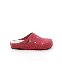 Grunland Ciabatta Donna Plantare Feltro Liscio Cuori Amarena