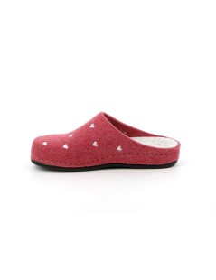 Grunland Ciabatta Donna Plantare Feltro Liscio Cuori Amarena