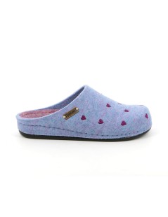 Grunland Ciabatta Donna Plantare Feltro Liscio Cuori Ceruleo