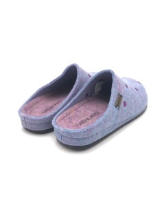 Grunland Ciabatta Donna Plantare Feltro Liscio Cuori Ceruleo