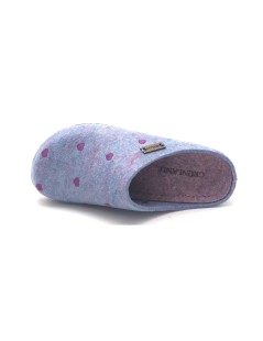 Grunland Ciabatta Donna Plantare Feltro Liscio Cuori Ceruleo
