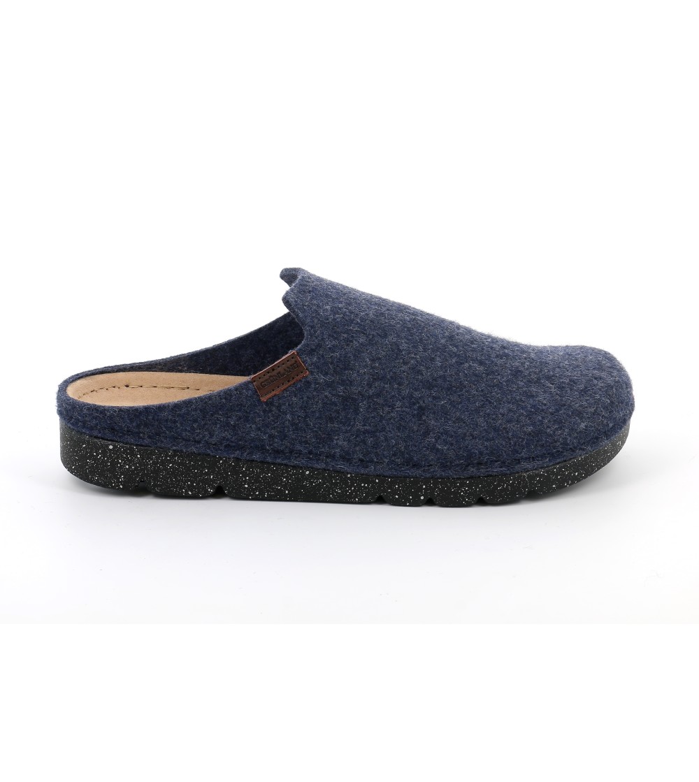 Grunland Ciabatta Vegan Sabot Liscio Feltro Blu