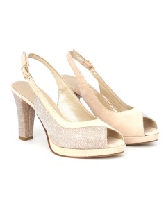 Vernissage Sandalo Fasciato Plateau Tacco Alto Camoscio Glitter Phard
