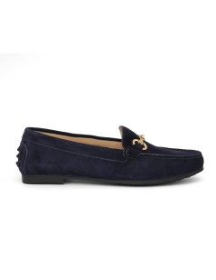 Triver Flight Mocassino Donna Car Shoe Morsetto Camoscio Blu