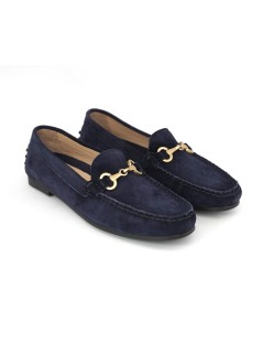 Triver Flight Mocassino Donna Car Shoe Morsetto Camoscio Blu